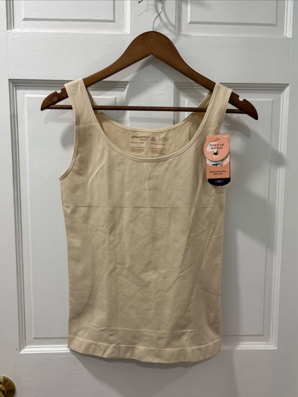 Shapermint Essentials Women’s All Day Every Day Tank Cami Size XXL Beige NWT